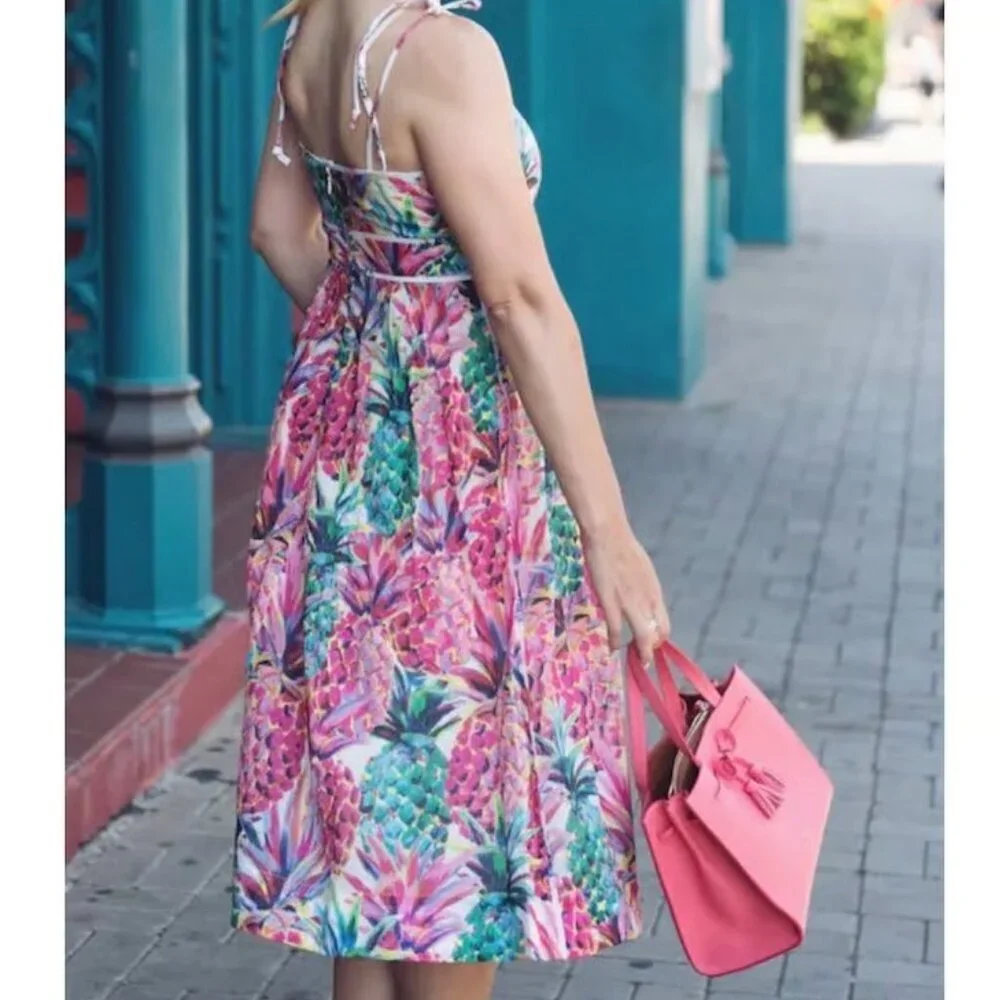J.Crew Painted Pineapple Print Dress